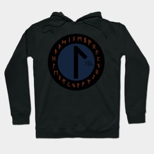 Blue Laguz Futhark Rune Symbol Hoodie